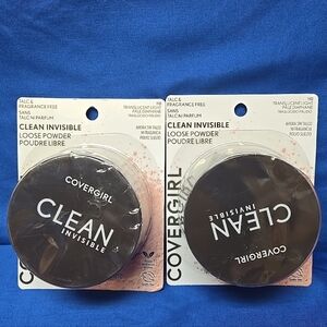 2pc Lot Covergirl #110 Translucent Light Clean Invisible Loose Powder Talc Free